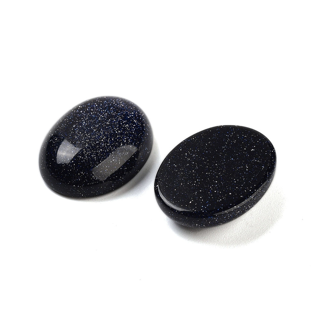 Cabochon Syntetisk Blue Goldstone - Oval 18x13mm 1 styck Hilmas Pyssel