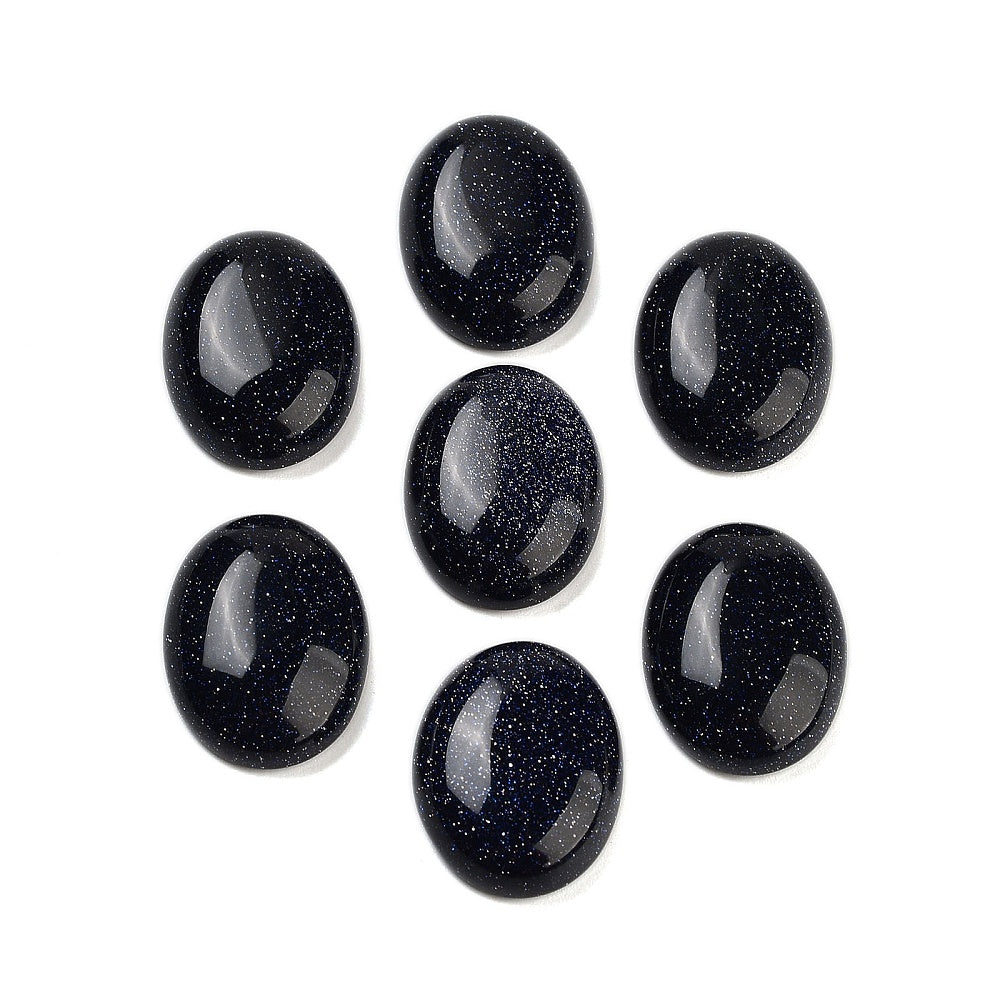 Cabochon Syntetisk Blue Goldstone - Oval 18x13mm 1 styck Hilmas Pyssel