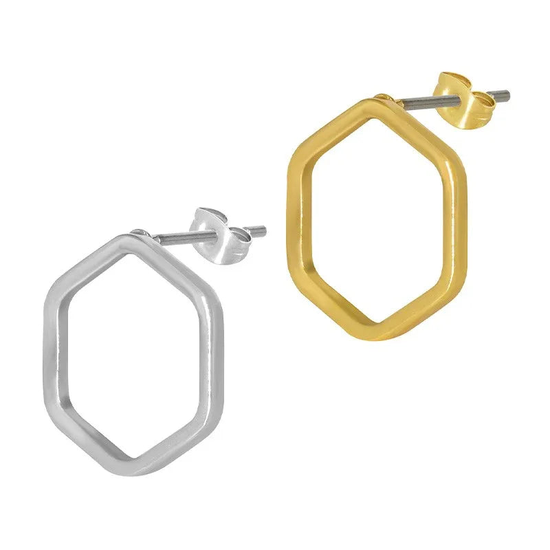 Örstickare Guldfärgad - Ihålig Hexagon 13mm, 2-pack Grekisk Metall
