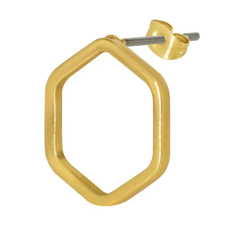 Örstickare Guldfärgad - Ihålig Hexagon 13mm, 2-pack Grekisk Metall