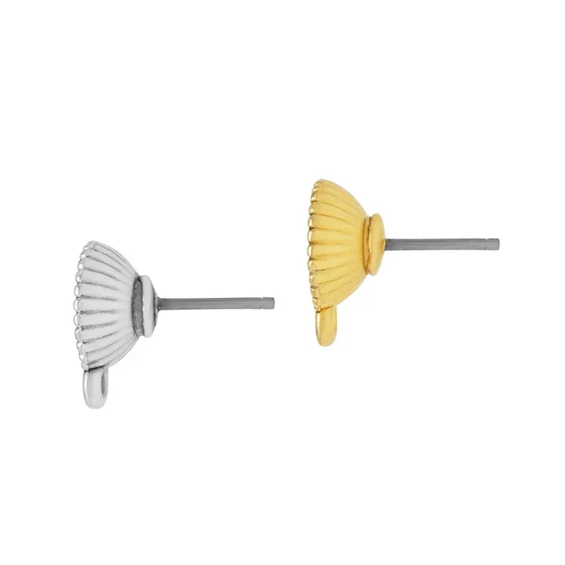 Örstickare Silverpläterad - Rund med grön mitt, 2-pack Grekisk Metall