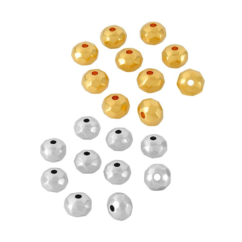 Mellandel 24K guldpläterad - Facetterad rondell 6x4mm 5-pack Grekisk Metall