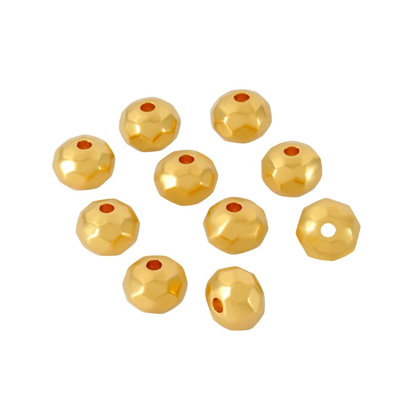 Mellandel 24K guldpläterad - Facetterad rondell 6x4mm 5-pack Grekisk Metall