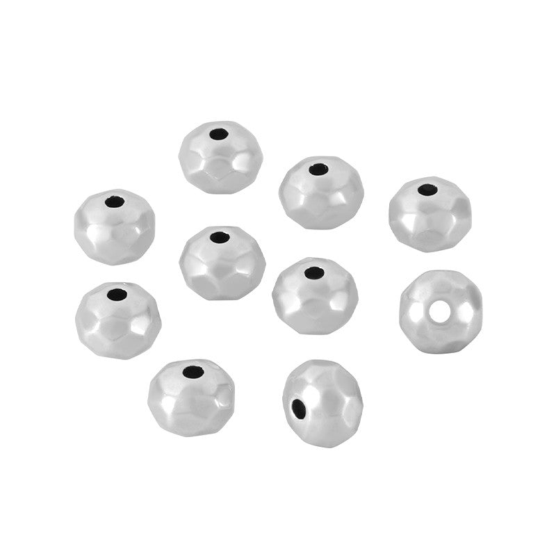 Mellandel silverpläterad - Facetterad rondell 6x4mm 5-pack Grekisk Metall