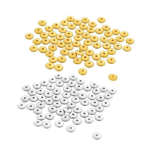 Mellandel silverpläterad - Mini rondell 4x1.3mm 10-pack Grekisk Metall