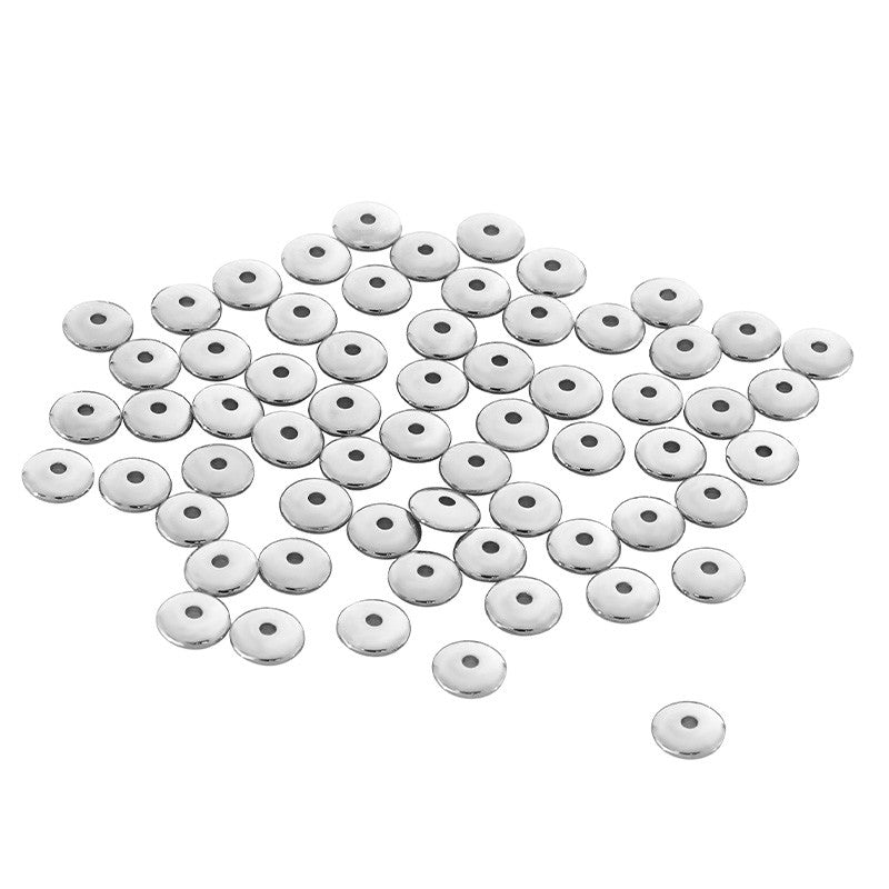 Mellandel silverpläterad - Mini rondell 4x1.3mm 10-pack Grekisk Metall