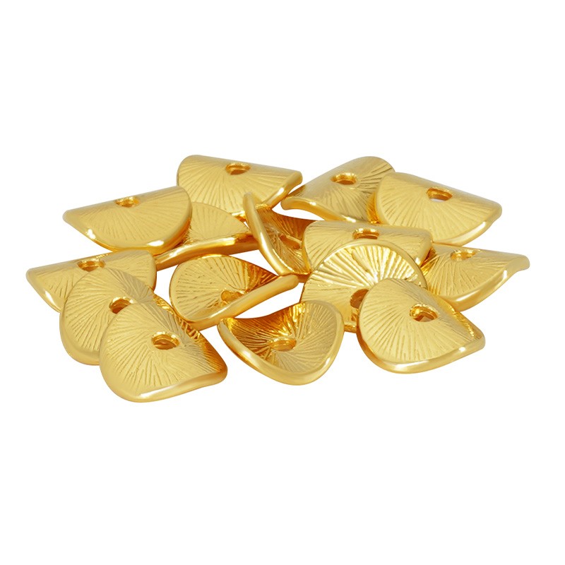 Mellandel 24K Guldpläterad - Böjd Platt Disc 8mm 5-Pack Grekisk Metall