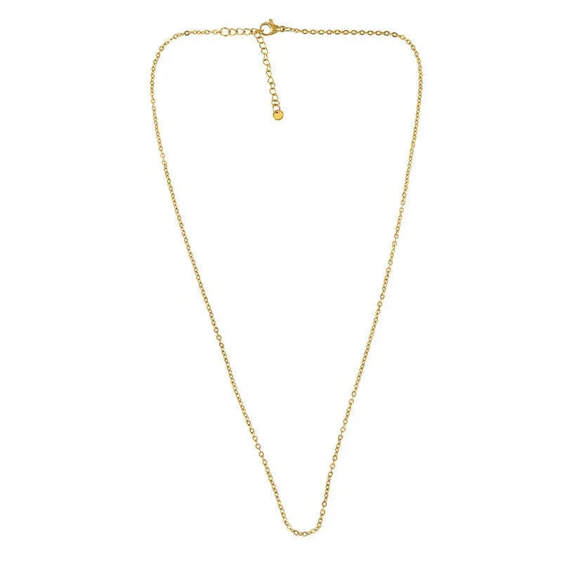 Halskedja Rostfritt stål 18k Guldpläterad - Små länkar 42cm 1 styck Grekisk Metall