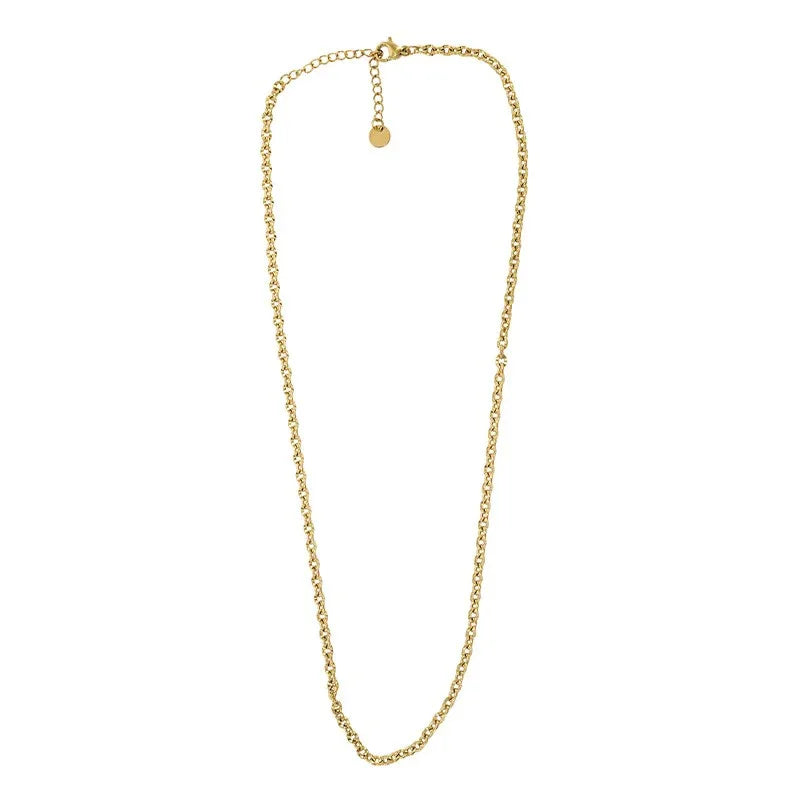 Halskedja Rostfritt stål 18k Guldpläterad - Mellan länkar 42cm 1 styck Grekisk Metall