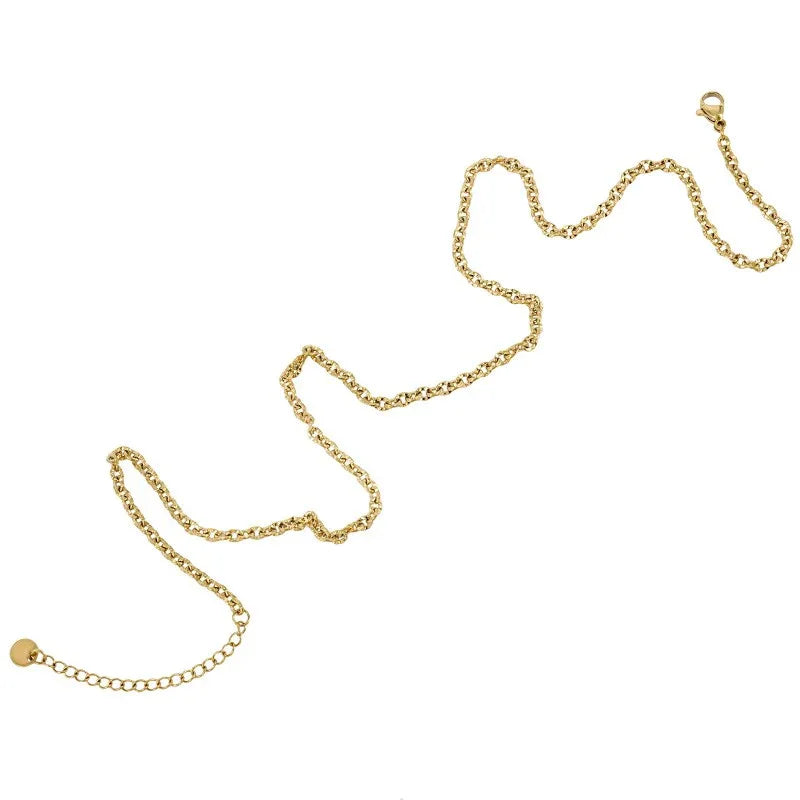 Halskedja Rostfritt stål 18k Guldpläterad - Mellan länkar 42cm 1 styck Grekisk Metall