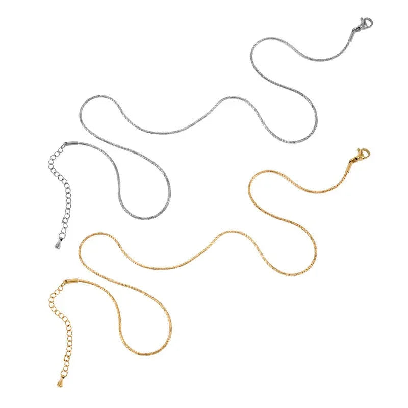 Halskedja Rostfritt stål 18K guldpläterad - Snake chain 42cm 1 styck Grekisk Metall