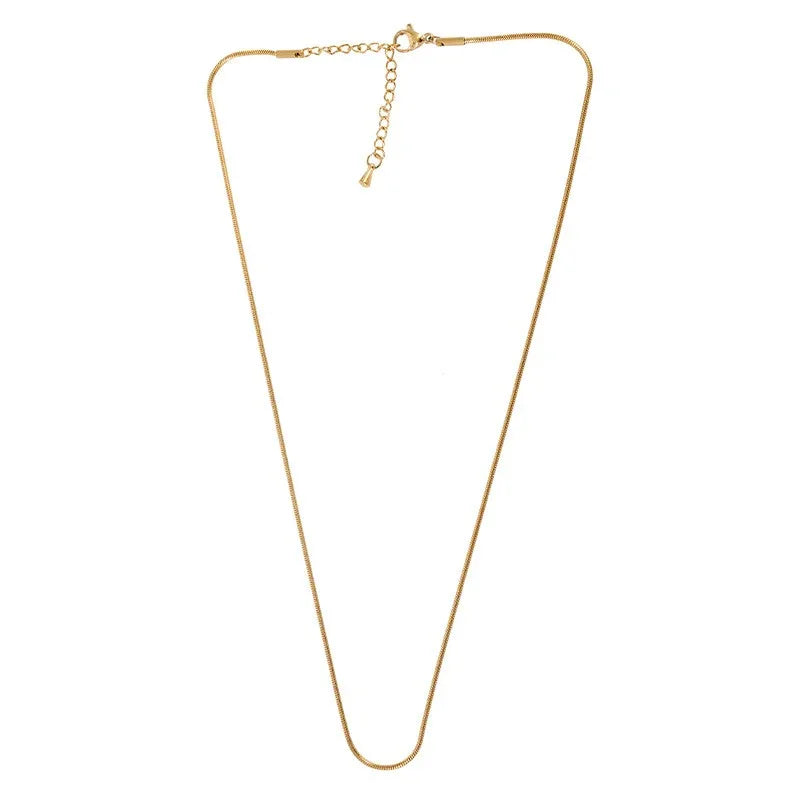 Halskedja Rostfritt stål 18K guldpläterad - Snake chain 42cm 1 styck Grekisk Metall