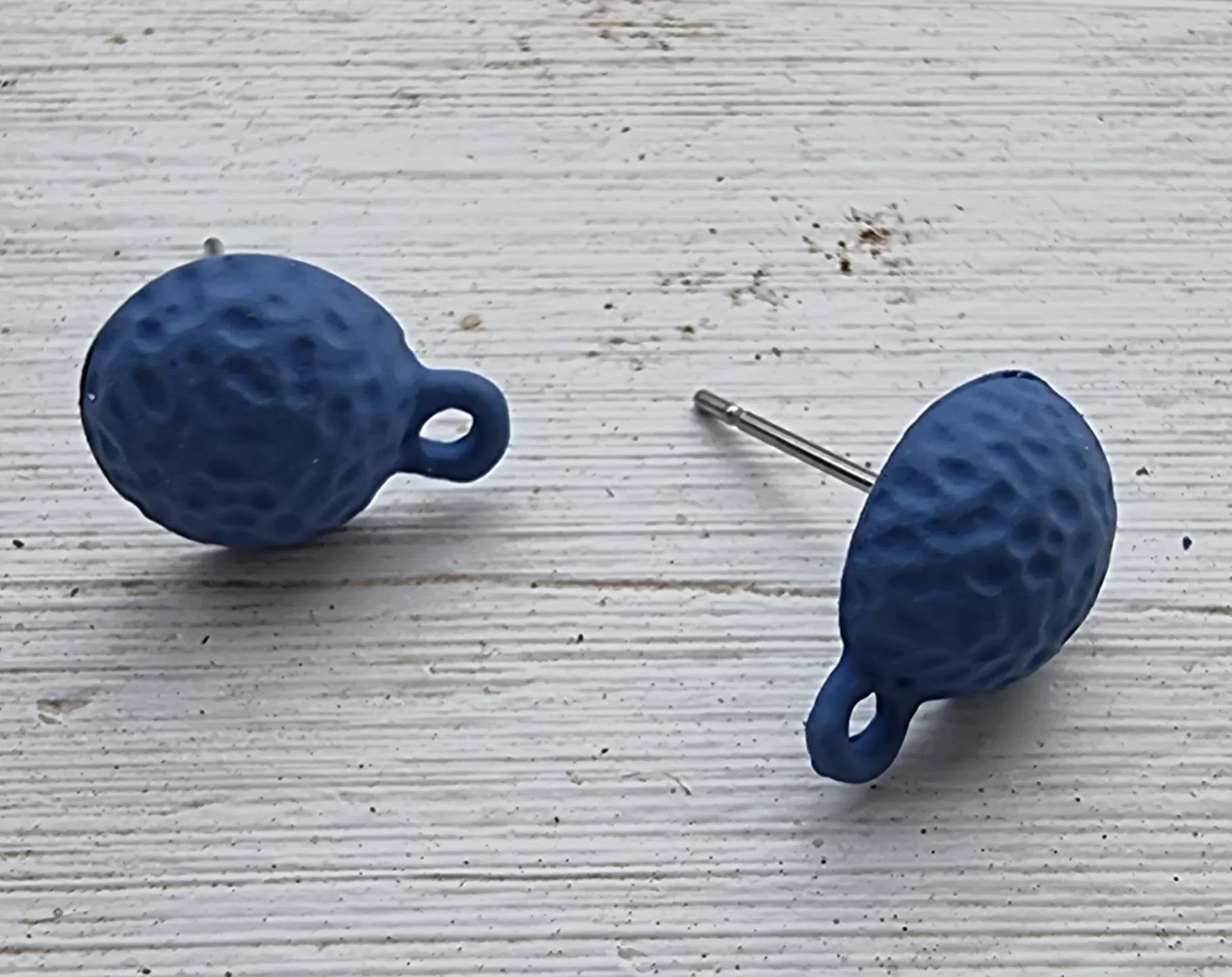 Örstickare Blå - Runt knottrig 10mm, 2-pack Grekisk Metall