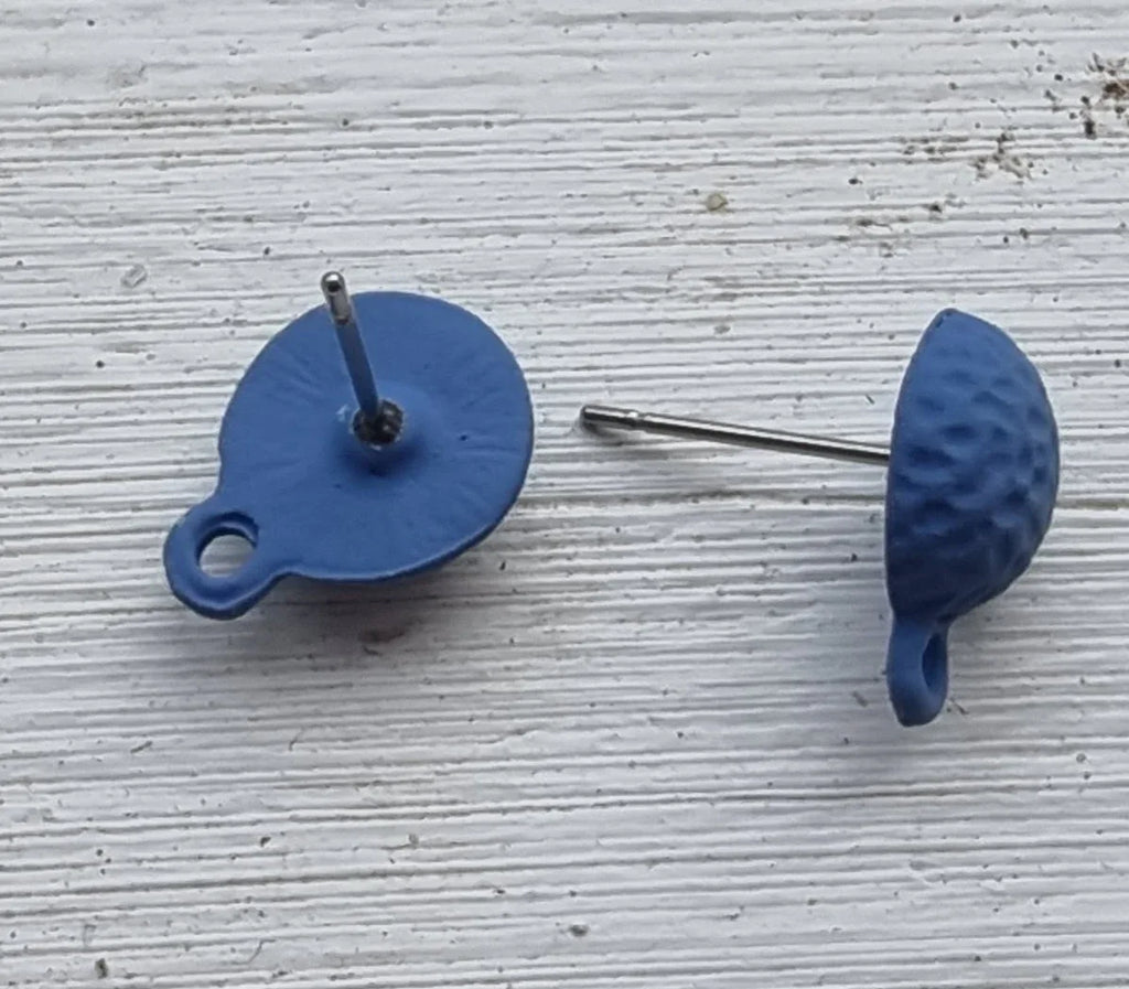 Örstickare Blå - Runt knottrig 10mm, 2-pack Grekisk Metall