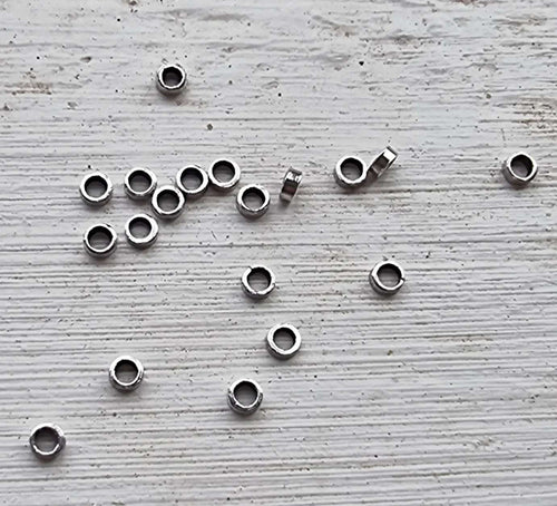 Mellandel Silverpläterad - Mini Rondell 2x0.8mm 20-pack Grekisk Metall