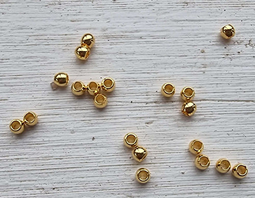 Mellandel 24K Guldpläterad - Rund 3x2,3mm 20-pack Grekisk Metall