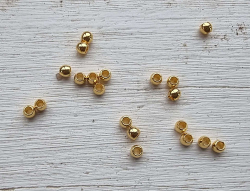 Mellandel 24K Guldpläterad - Rund 3x2,3mm 20-pack Grekisk Metall