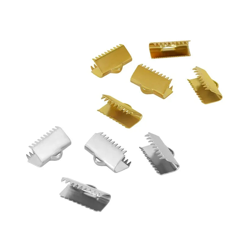 Ändfäste platta band rostfritt stål - Guldfärgad Bredare modell, 15mm, 4-pack Grekisk Metall
