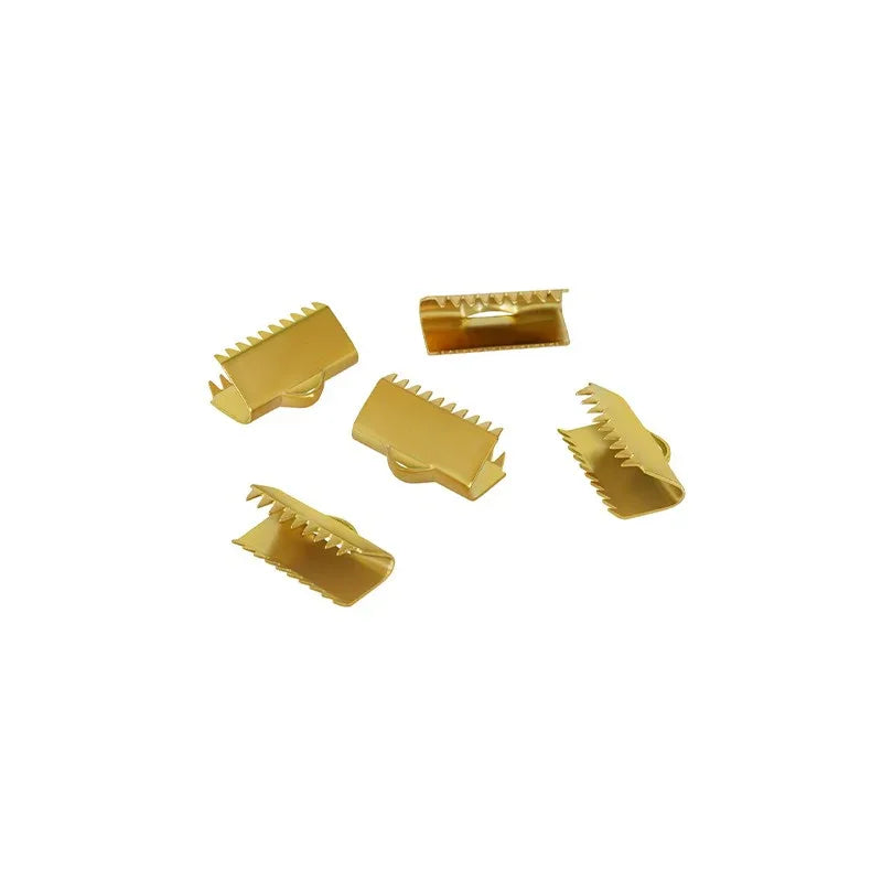 Ändfäste platta band rostfritt stål - Guldfärgad Bredare modell, 15mm, 4-pack Grekisk Metall