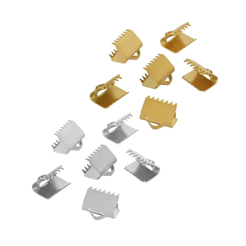 Ändfäste platta band rostfritt stål - Guldfärgad Bredare modell, 10mm, 4-pack Grekisk Metall