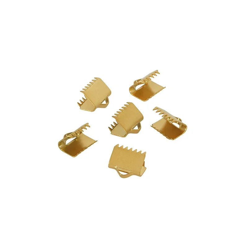 Ändfäste platta band rostfritt stål - Guldfärgad Bredare modell, 10mm, 4-pack Grekisk Metall