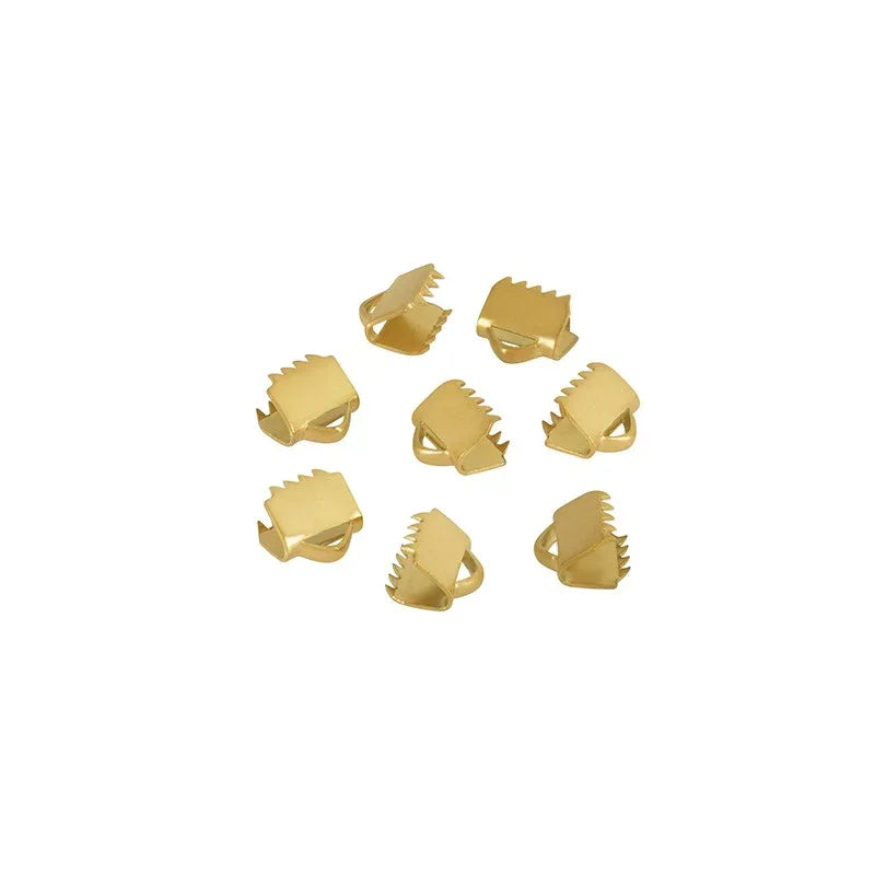 Ändfäste platta band rostfritt stål - Guldfärgad Bredare modell, 6,5mm, 4-pack Grekisk Metall