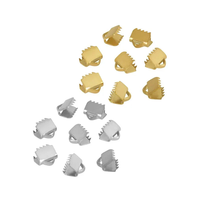 Ändfäste platta band rostfritt stål - Guldfärgad Bredare modell, 6,5mm, 4-pack Grekisk Metall