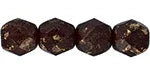 Tjeckiska Firepolish - Gold marbled garnet 6mm, 25-pack Hilmas Pyssel