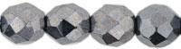 Tjeckiska Firepolish - Hematite 8mm, 25-pack Hilmas Pyssel