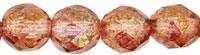 Tjeckiska Firepolish - Luster Transparent Topaz/Pink 8mm, 25-pack Hilmas Pyssel