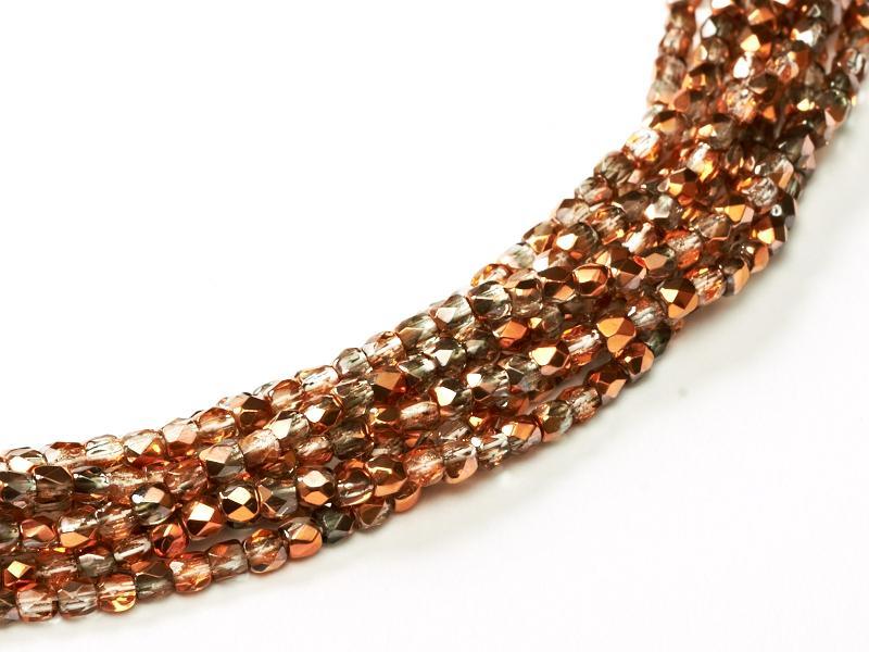 Tjeckiska Firepolish - Crystal Sunset 2mm 1 sträng Hilmas Pyssel