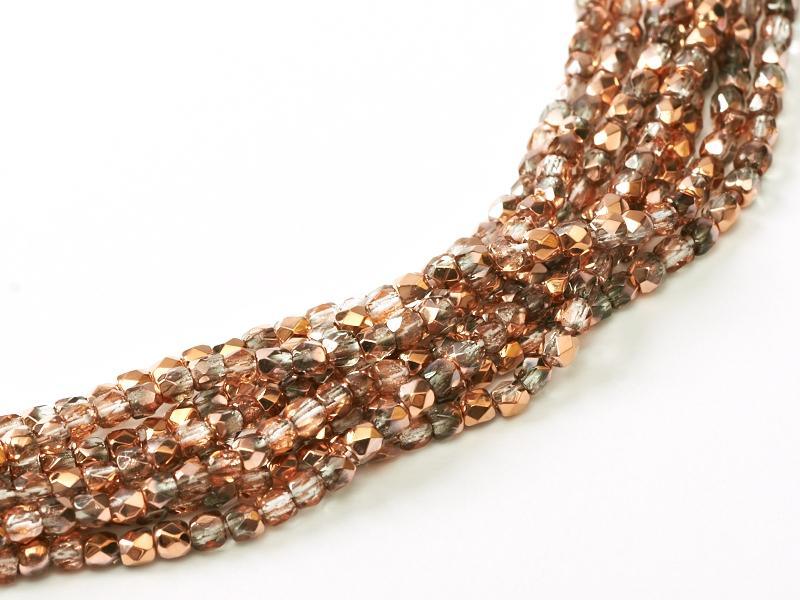 Tjeckiska Firepolish - Crystal Capri Gold 2mm, 1 sträng Hilmas Pyssel