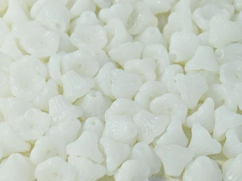 Flower Cup Beads - Chalk White 7x5 mm, 20-pack Hilmas Pyssel