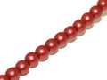 Tjeckiska Druk (Runda) - Metallic Red 3mm, 1 sträng Hilmas Pyssel