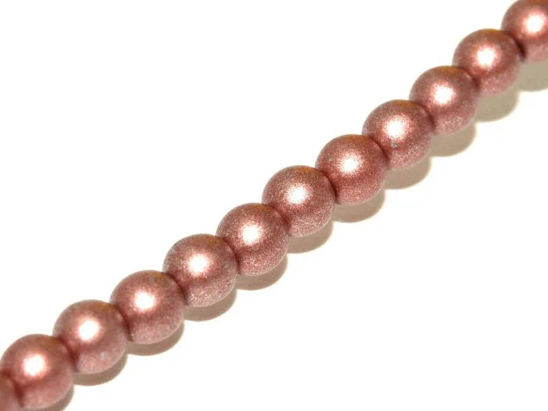 Tjeckiska Druk (Runda) - Metallic Brown 3mm, 1 sträng Hilmas Pyssel