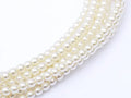 Tjeckiska vaxade glaspärlor - Shiny Cream 3mm, 1 sträng Hilmas Pyssel