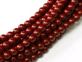 Tjeckiska Fiesta Pearl - Shiny Cranberry 3mm, 1 sträng Hilmas Pyssel