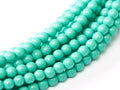 Tjeckiska Fiesta Pearl - Shiny Turquoise Blue 4mm, 1 sträng Hilmas Pyssel