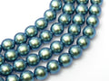Tjeckiska vaxade glaspärlor - Shiny Moonstone Blue 2mm, 1 sträng Hilmas Pyssel