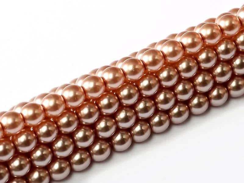 Tjeckiska Vaxade Glaspärlor - Shiny Antique Pink 2mm Hilmas Pyssel