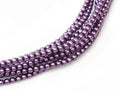 Tjeckiska vaxade glaspärlor - Shiny Violet 2mm, 1 sträng Hilmas Pyssel