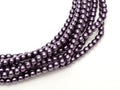 Tjeckiska Vaxade Glaspärlor - Shiny Eggplant 2mm, 1 Sträng Hilmas Pyssel