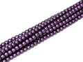 Tjeckiska vaxade glaspärlor - Matted Plum Satin 2mm, 1 sträng Hilmas Pyssel
