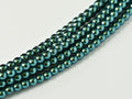 Tjeckiska Pearl Shell - Dark Teal 2mm, 1 sträng Hilmas Pyssel