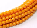 Tjeckiska Fiesta Pearl - Shiny Pumpkin 2mm, 1 sträng Hilmas Pyssel