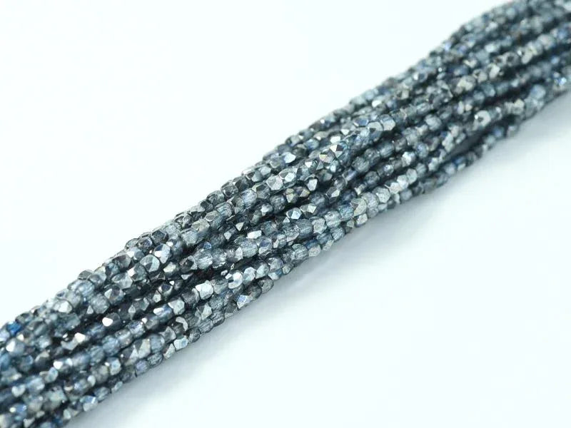 Tjeckiska Firepolish - Crystal Sky Metallic Ice 2mm 50-pack Hilmas Pyssel