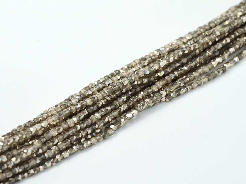 Tjeckiska Firepolish - Crystal Smokey Metallic Ice 2mm 50-pack Hilmas Pyssel