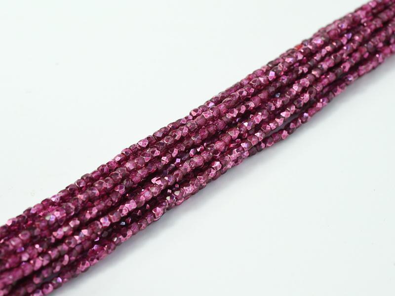 Tjeckiska Firepolish - Crystal Rose Metallic Ice 2mm 50-pack Hilmas Pyssel