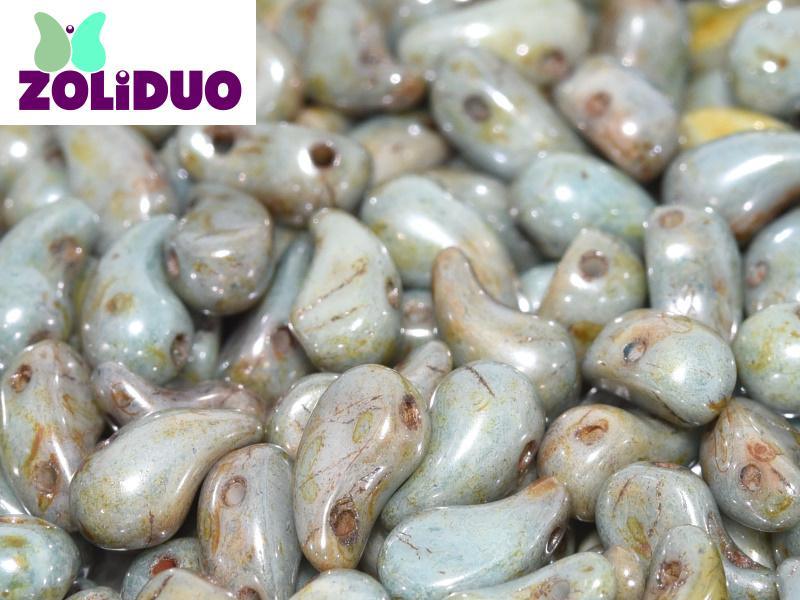 Zoliduo Vänster - Alabaster Blue Luster 5x8mm, 20-pack Hilmas Pyssel