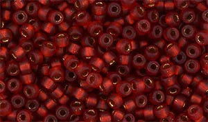 Matubo Seed Bead 8/0 - Matte Siam Ruby Bronze Ice Lined 5 Gram Matubo